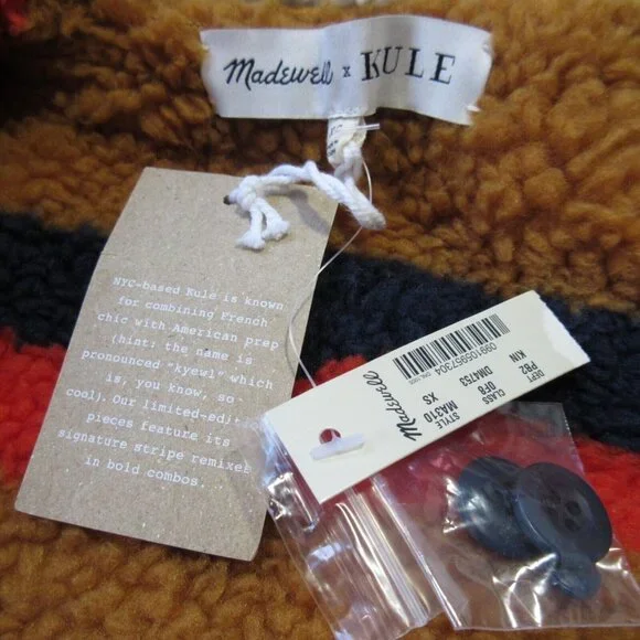 NWT Madewell x Kule Sherpa-Lined Oversized Jean Jacket Removable Vest Lining XS - Picture 8 of 10